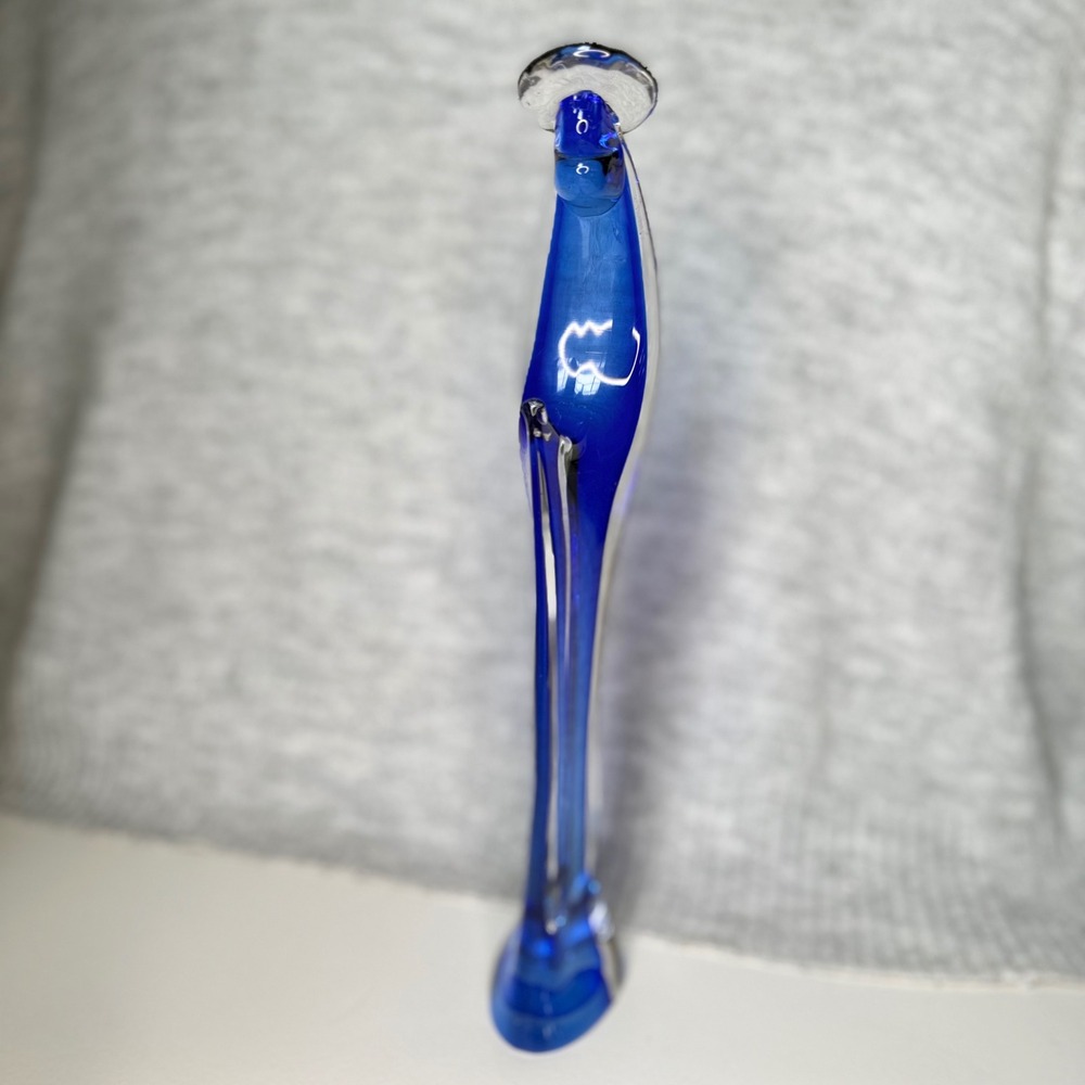 Vintage Cobalt Blue Sommerso Art Glass Abstract Madonna Figurine Sculpture 12.5" - Picture 5 of 11